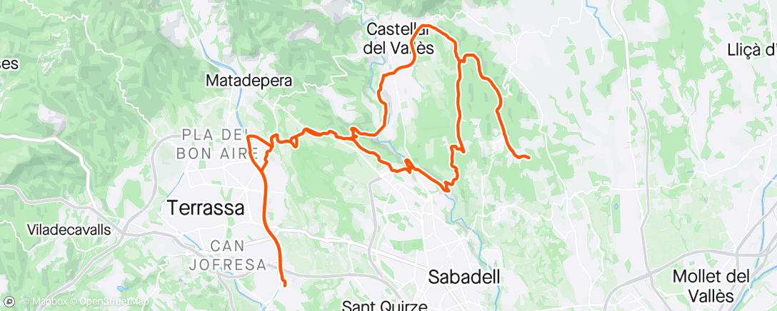 アクティビティ「Bicicleta de montaña matutina」の地図