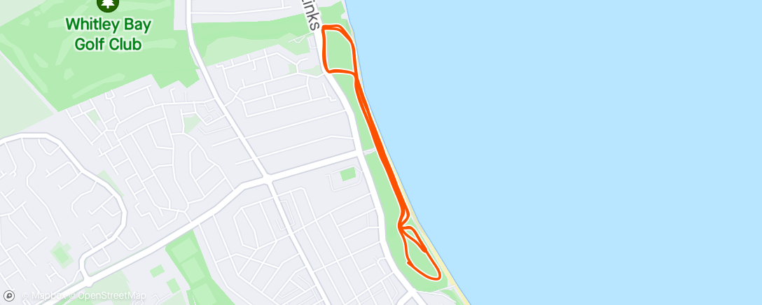 Map of the activity, Whitley Bay parkrun #110 (pr#155)