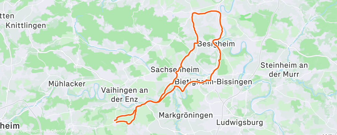 Map of the activity, Fahrt am Nachmittag