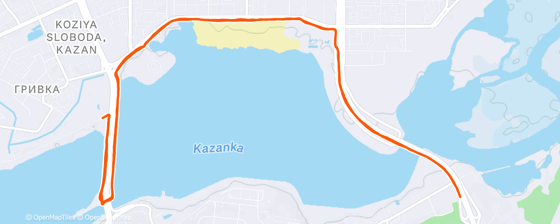 Map of the activity, Afternoon Run