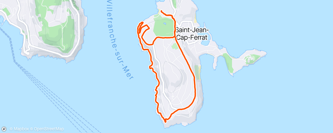 Map of the activity, Cap Ferrat