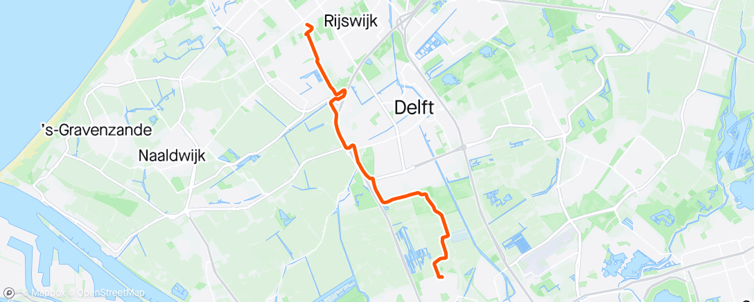 Map of the activity, Den Haag🔰 ->🏃🏼‍➡️ Schiedam