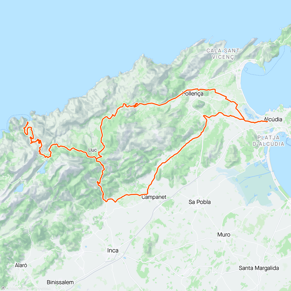 Map of the activity, Long easy ride 😍