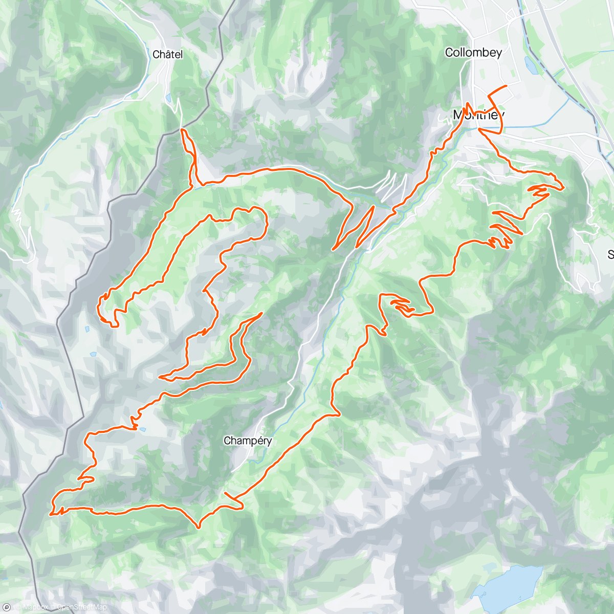 アクティビティ「Reco Alpine Gravel Champéry」の地図