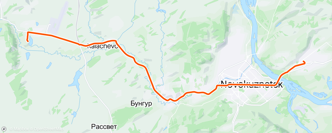 Map of the activity, Дневной велозаезд. Спиченково - Кузнецк