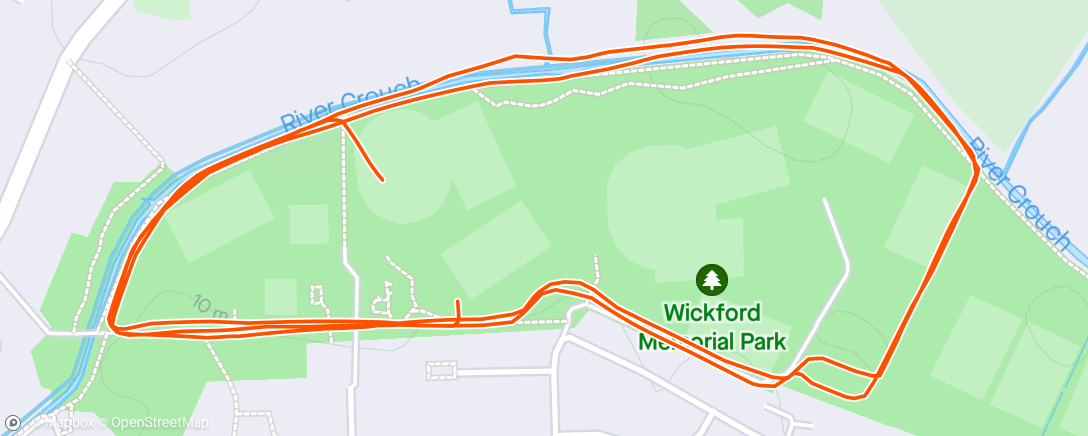 Map of the activity, Wickford parkrun