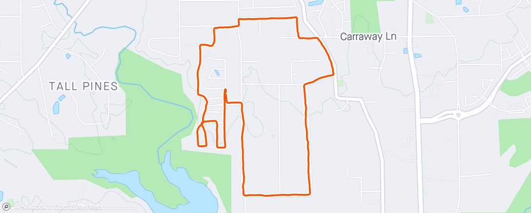 Map of the activity, 4.39 mile run