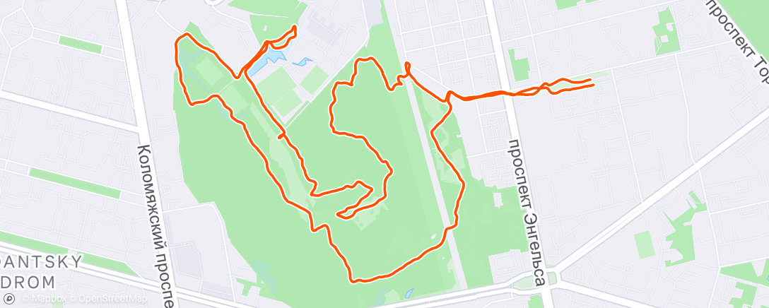 Map of the activity, Afternoon Trail Run