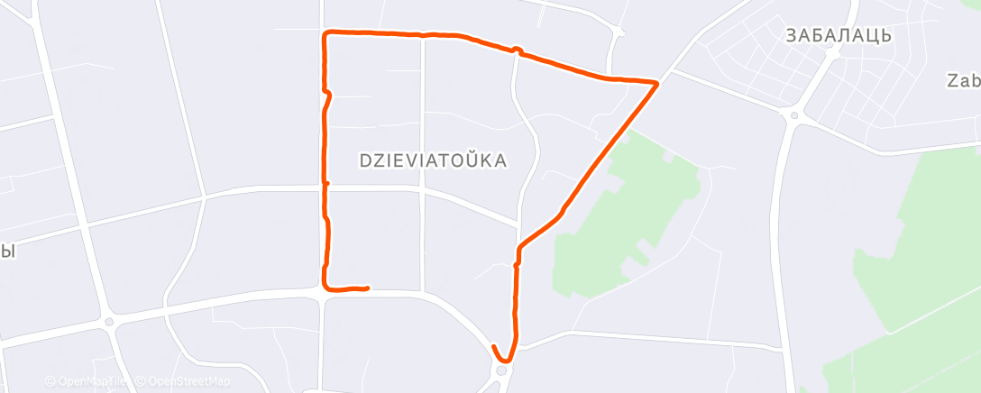 Map of the activity, Evening Run