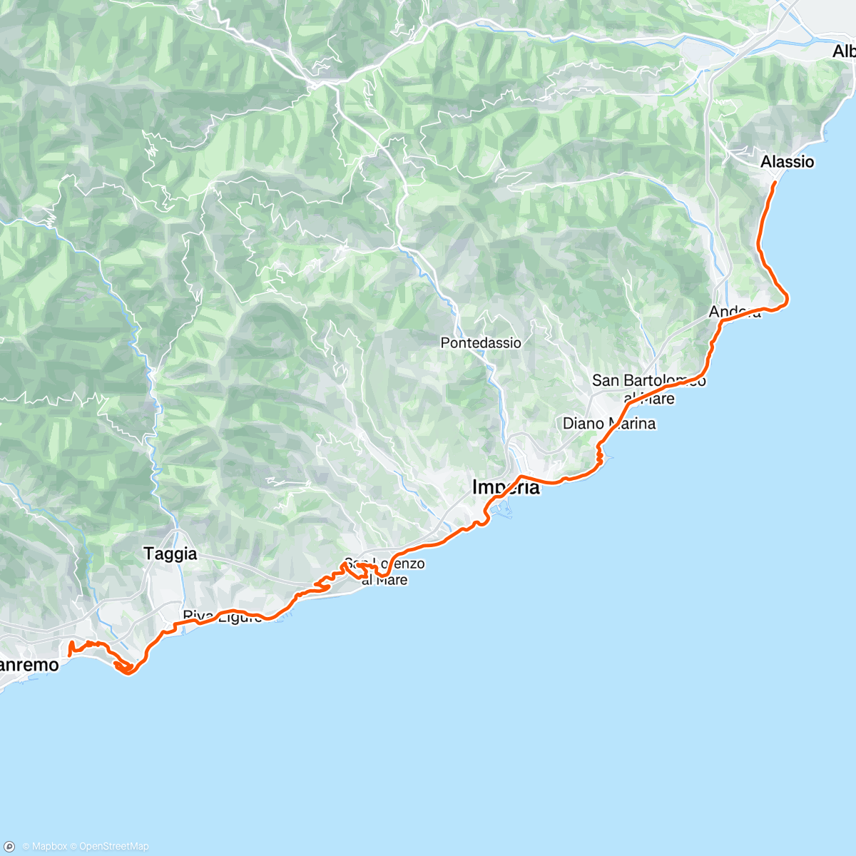 Map of the activity, Sanremo recon
