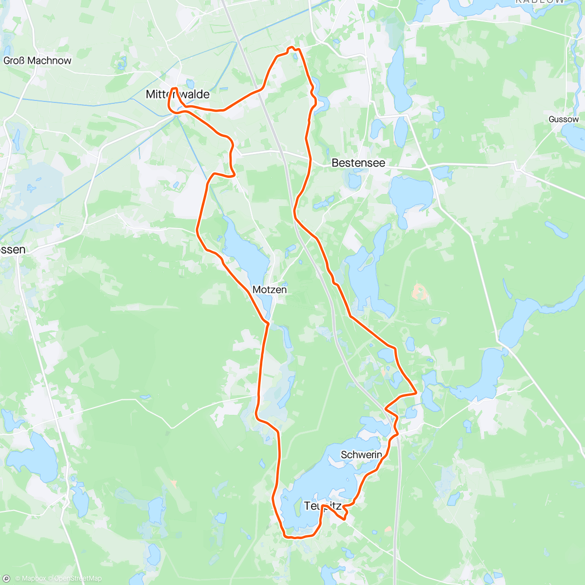 「Mittenwalde Straßenrennen」活動的地圖