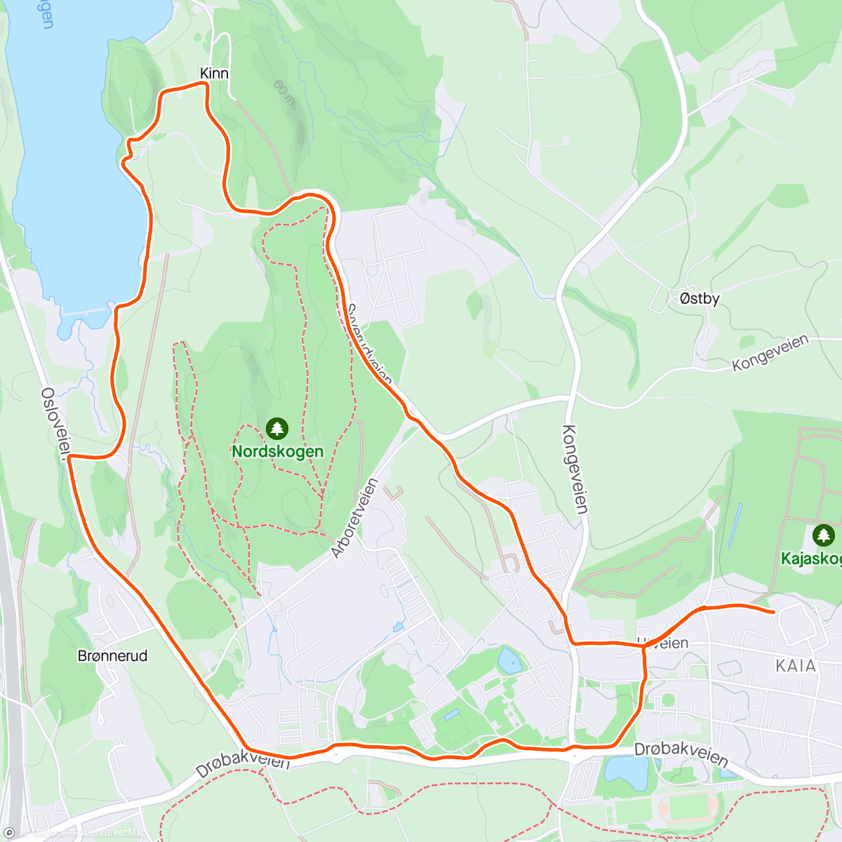 Map of the activity, Morrasjoggen