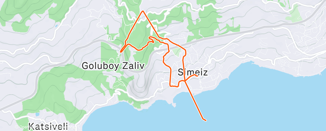 Map of the activity, Вечерний забег