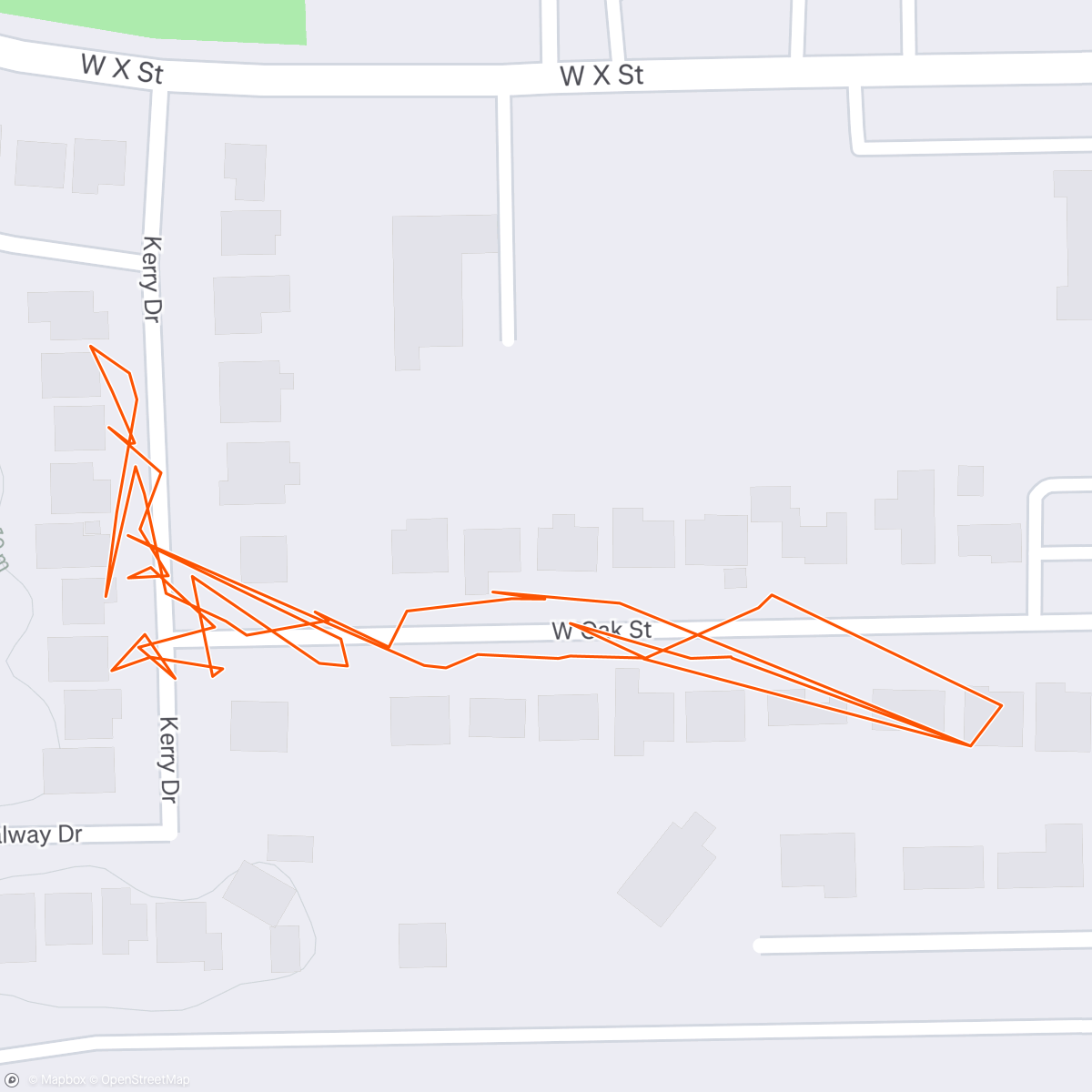 Map of the activity, Justin took Traveler for a walk with his Fi Smart Collar