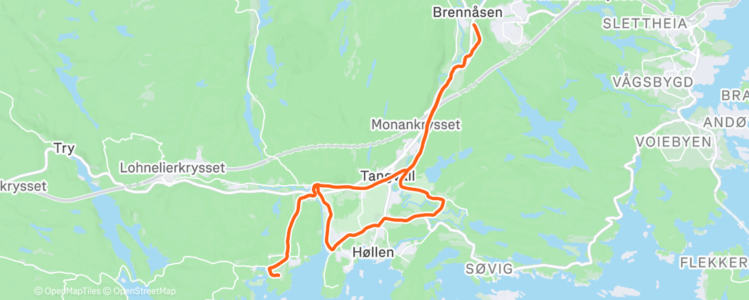 Map of the activity, Sykkel med pigg