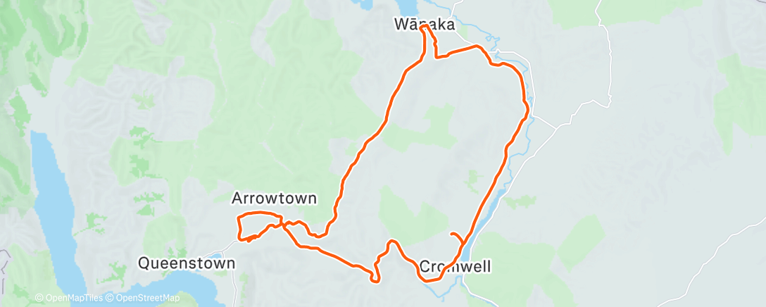 Map of the activity, Lowburn to Wanaka clubbie