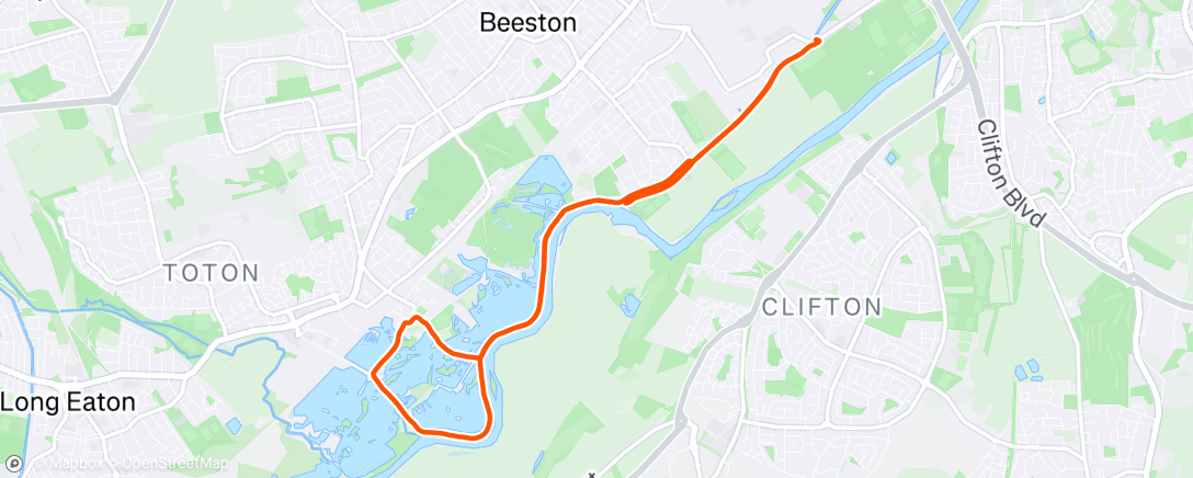 Map of the activity, Attenborough - 10 x 3 mins