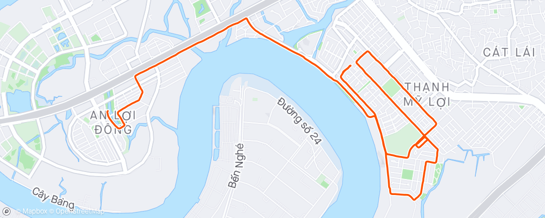 Map of the activity, Afternoon Run