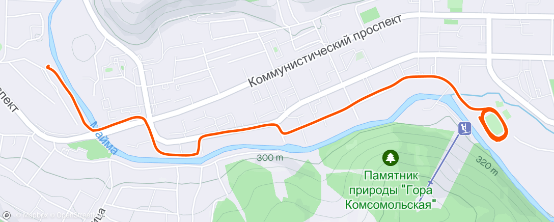 Carte de l'activité Вечерний забег