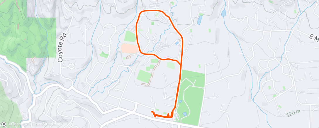Map of the activity, Evening Ride