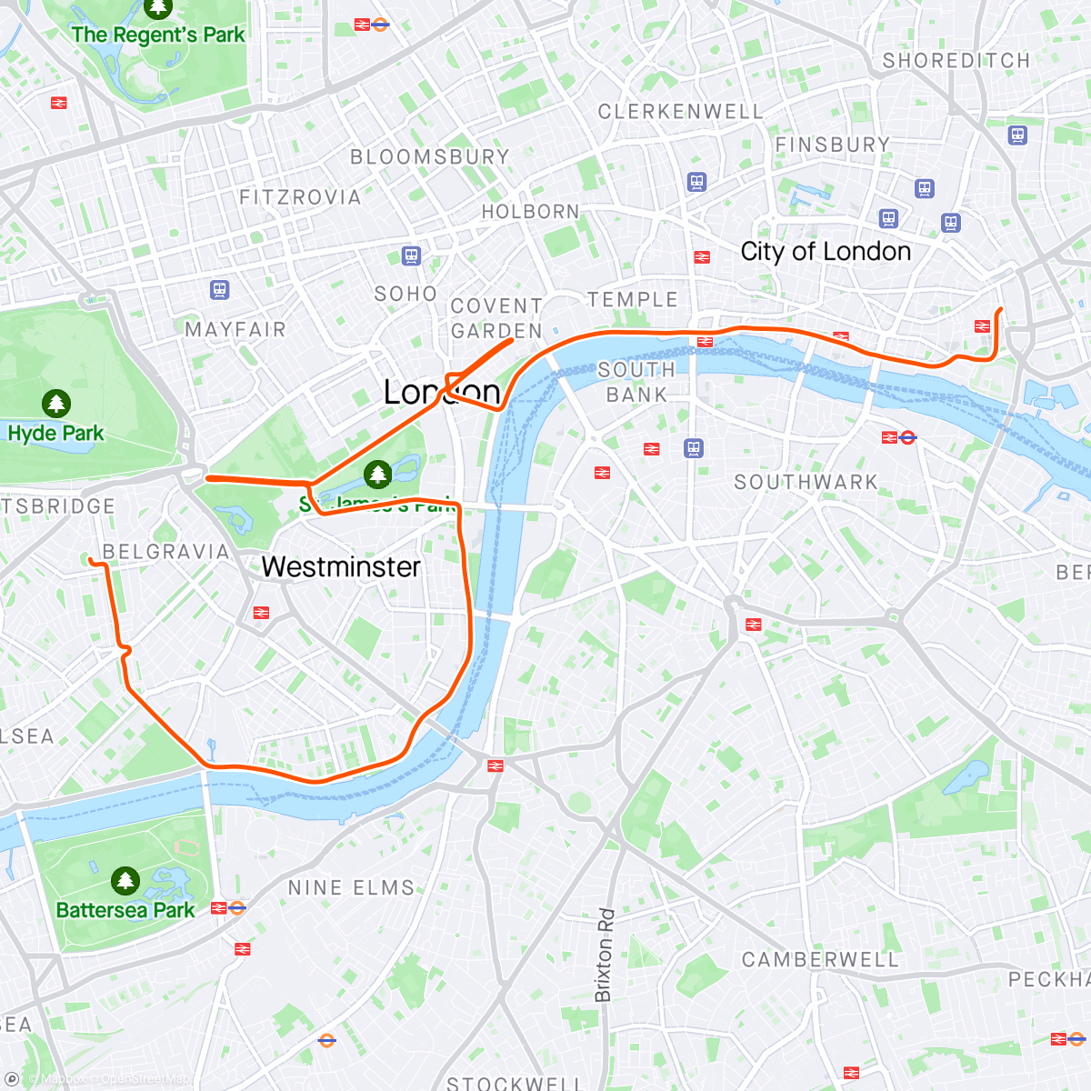 Map of the activity, Zwift - Group Ride:  Black Sheep Black Friday Workout (D) on Greater London Flat in London