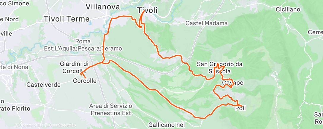 Map of the activity, Lunch Ride