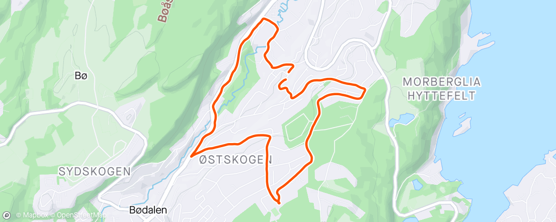 Map of the activity, Kort jogg med et par drag og litt trappehopping🏃🏼‍♂️