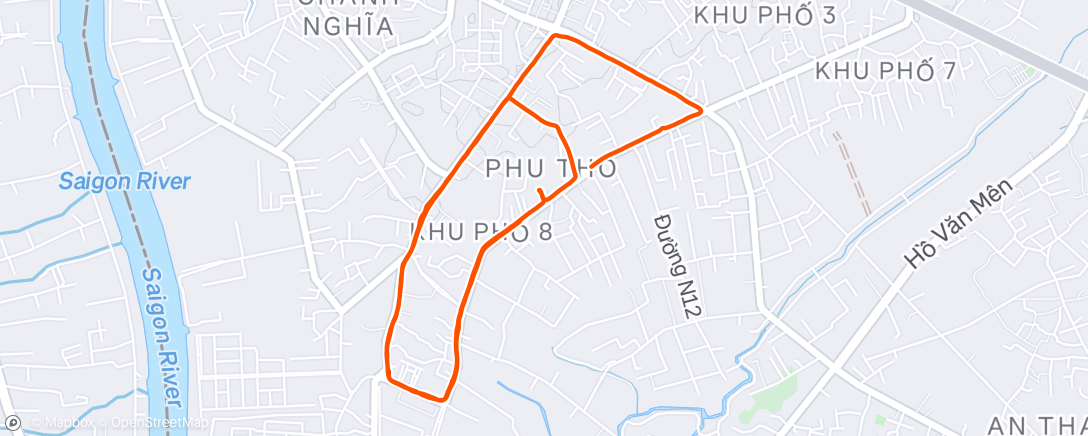 Map of the activity, Morning Run