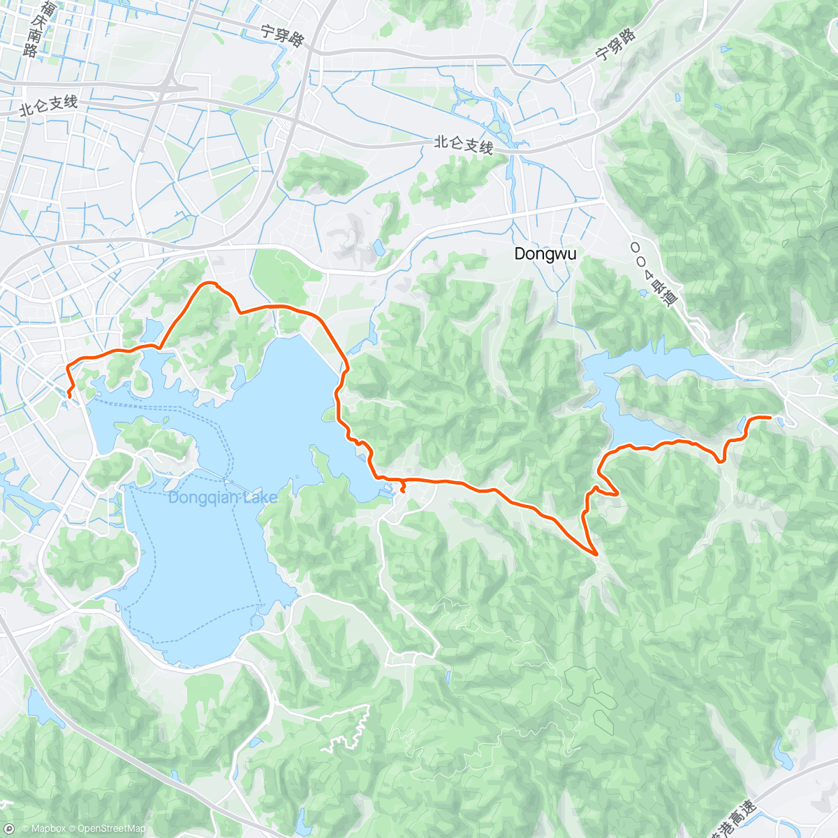 Map of the activity, 宁波晨练5:20AM