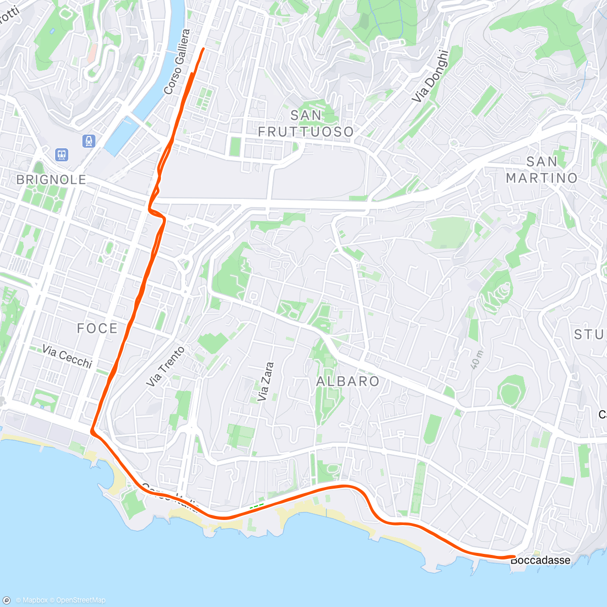 Map of the activity, Boccadasse