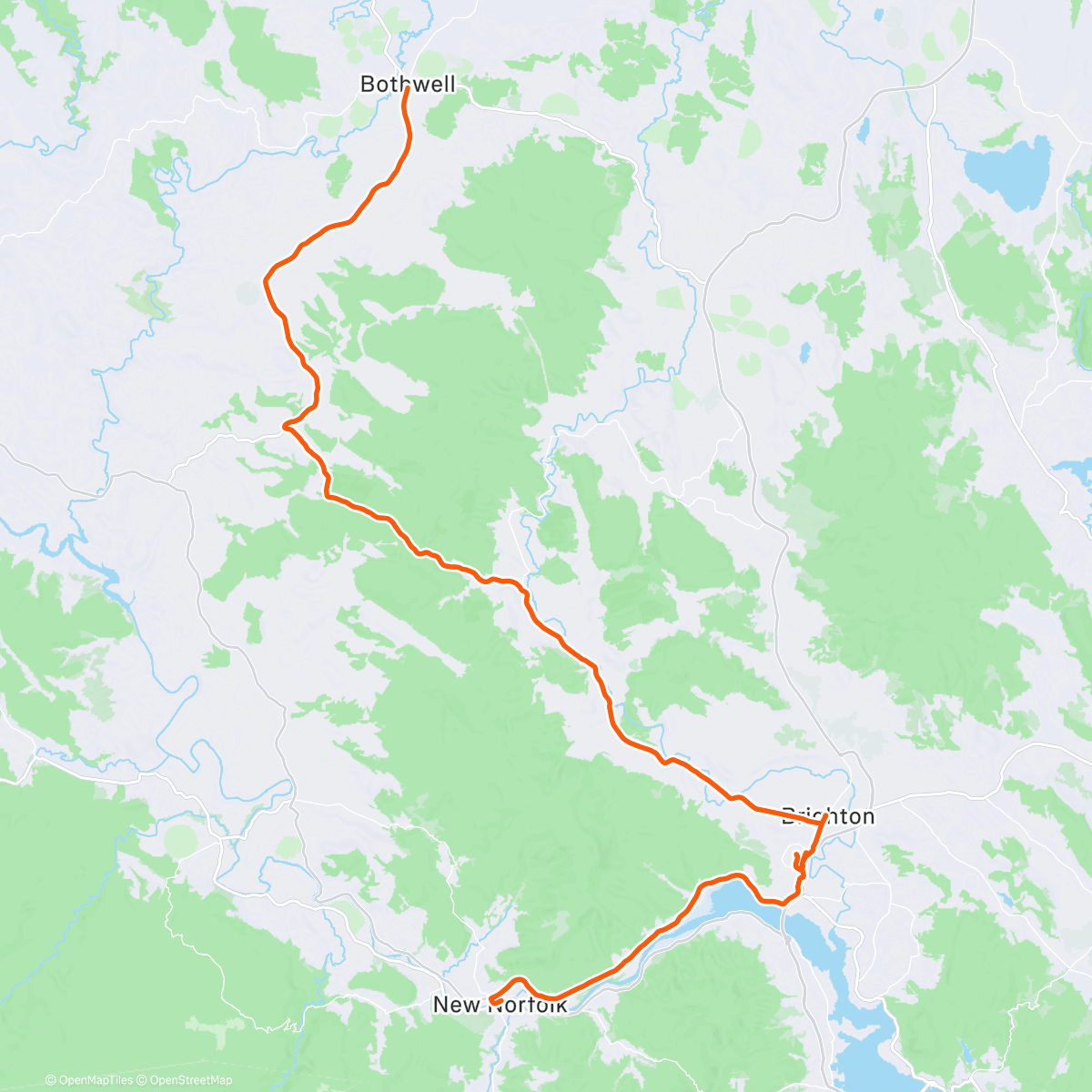 Карта физической активности (Tasmania Day 3 - New Norfolk to Bothwell)