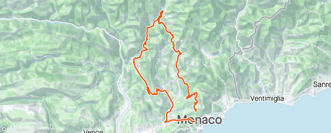 Map of the activity, Monday mountains