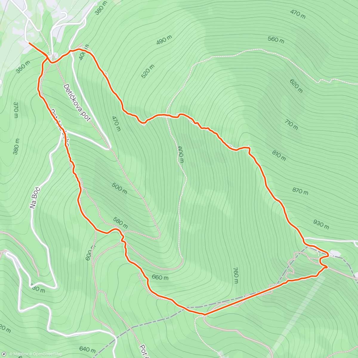 Map of the activity, ☁️ Boč, Afternoon Trail Run