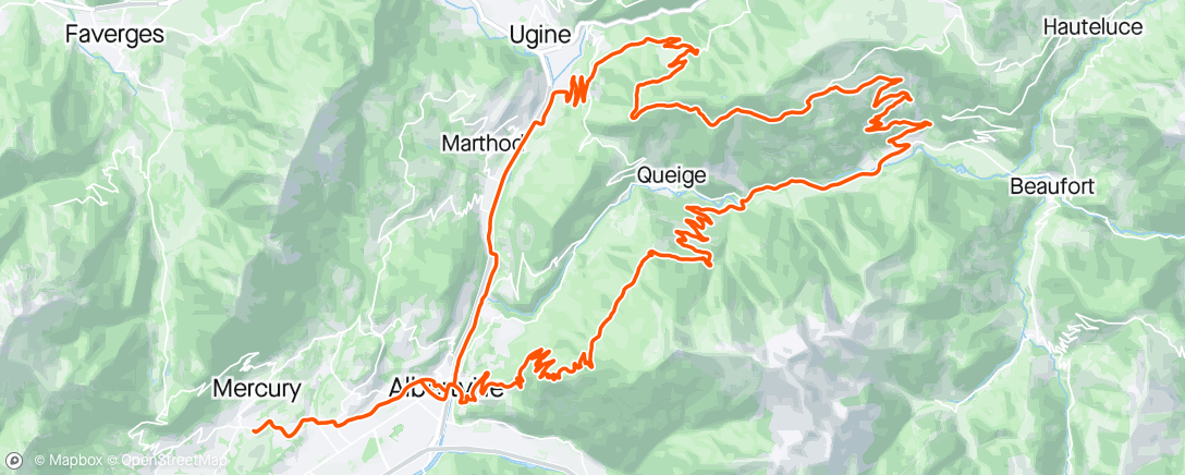 Map of the activity, Bisanne par les orcerets,  col des Cyclotouristes 😍