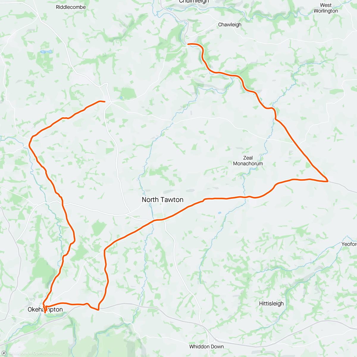 Map of the activity, 🐝 ride to Eggesford. The Taka Line Grill