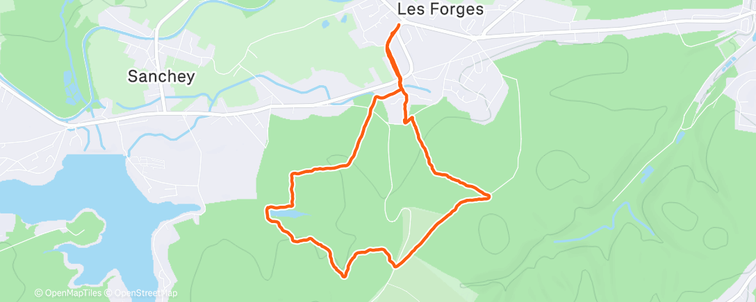 Map of the activity, Course à pied matinale
