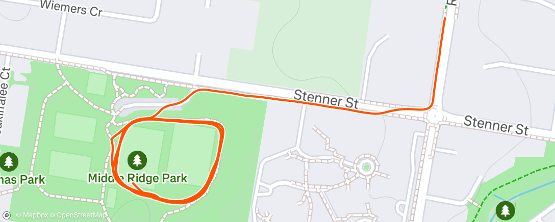 Map of the activity, Morning Run