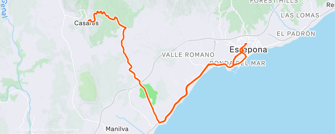 Map of the activity, Afternoon Ride