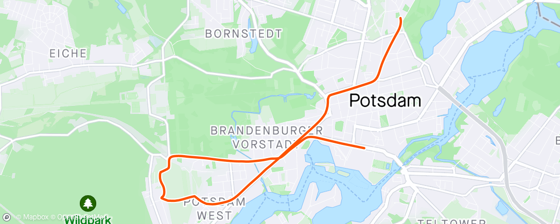Map of the activity, Potsdam - Cycle - Runmeter