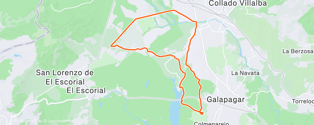 Map of the activity, Bicicleta de montaña por la tarde