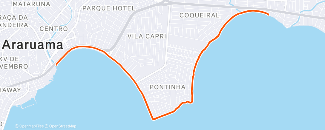 Map of the activity, Corrida matinal