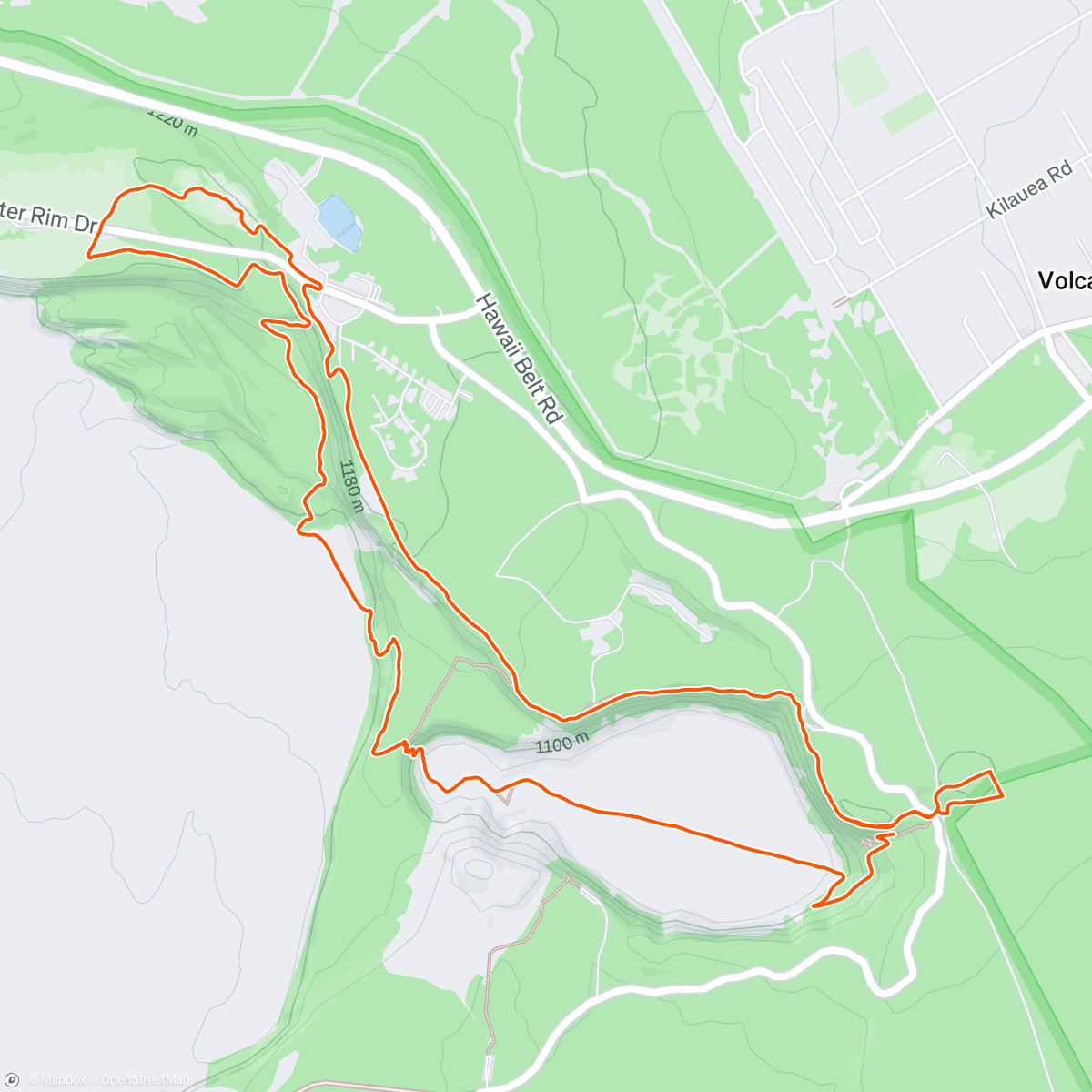 Map of the activity, Hawai’i Volcanoes National Park