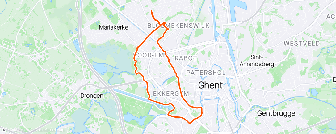Map of the activity, Amstel loslopen