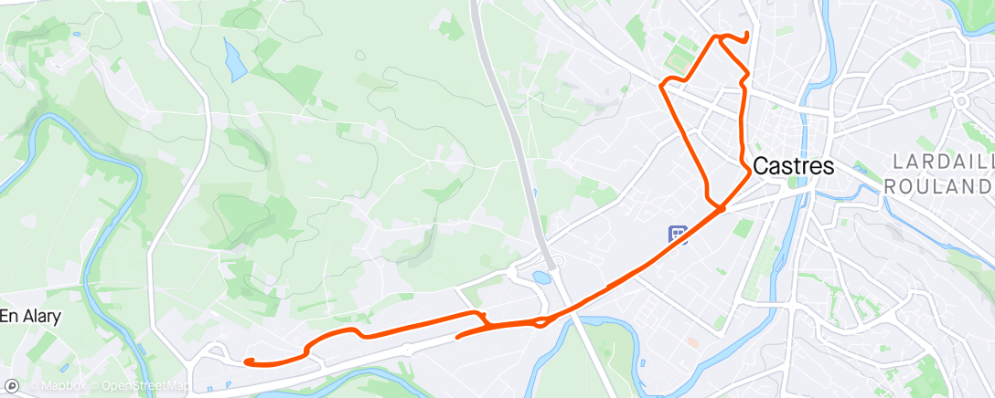 Map of the activity, Sortie vélo  dans la zone commerciale
