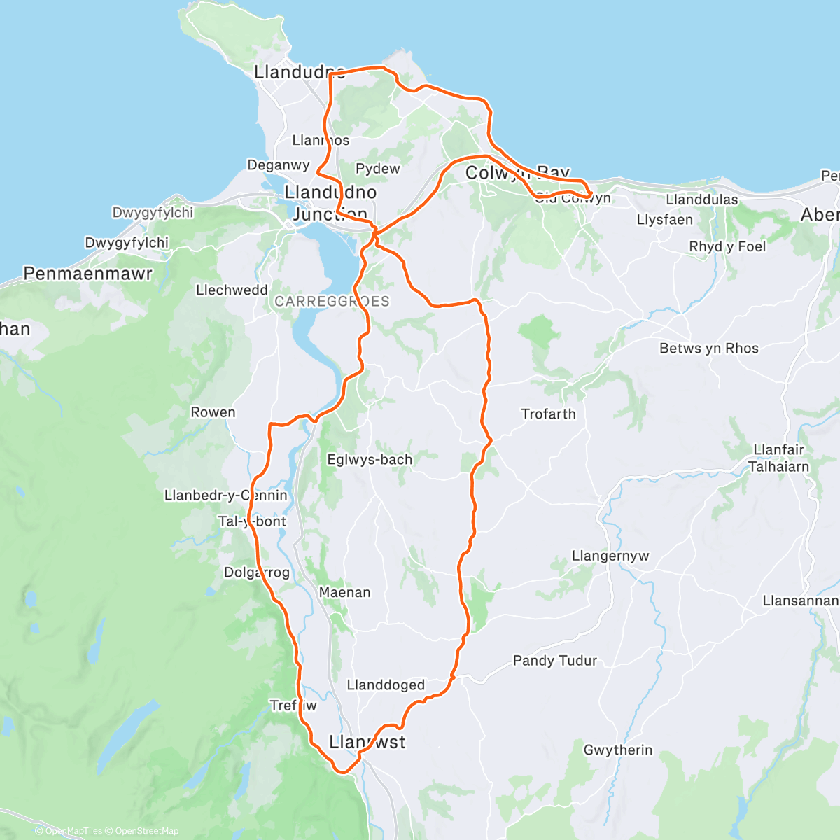 Map of the activity, Winter loop with Cal.