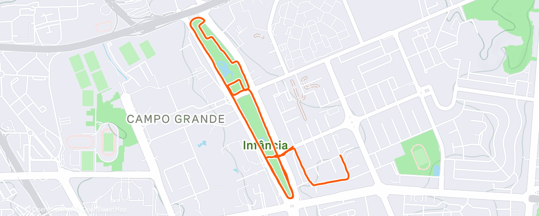 Map of the activity, Corrida matinal