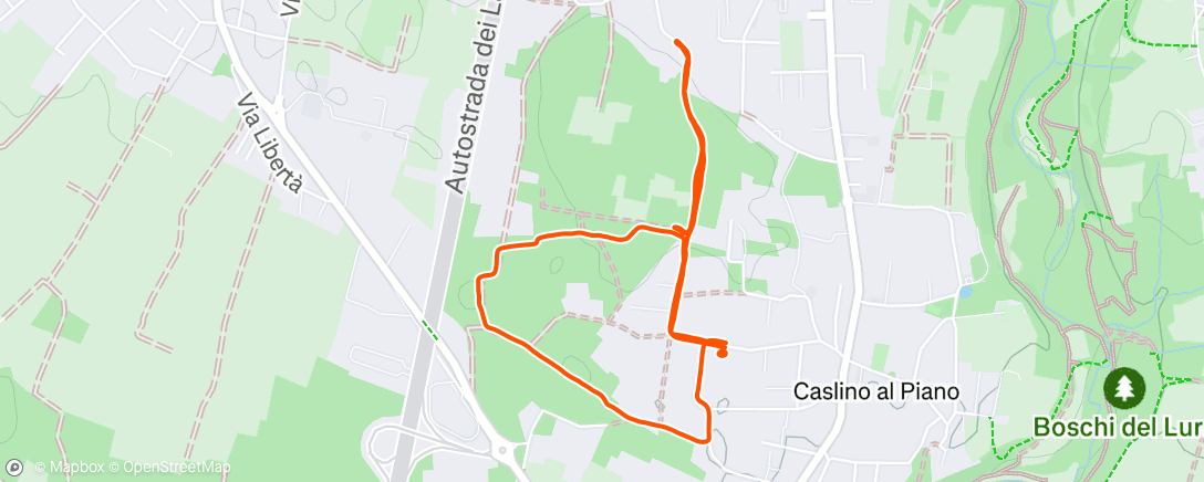 Map of the activity, Corsa serale