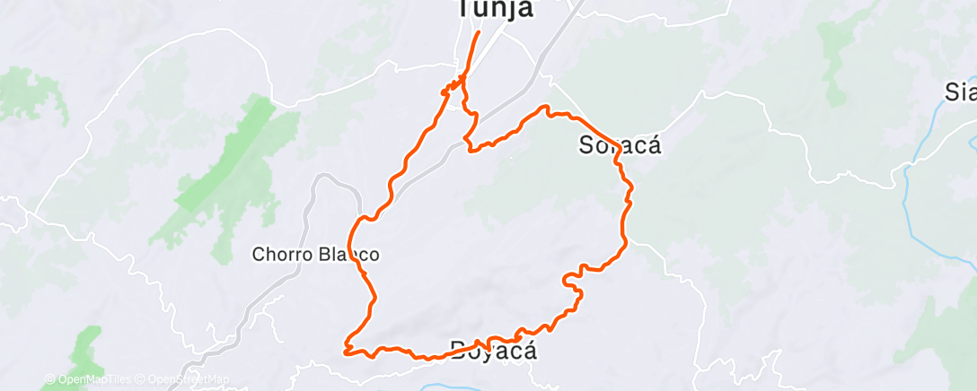 Map of the activity, Vuelta en bicicleta de montaña matutina