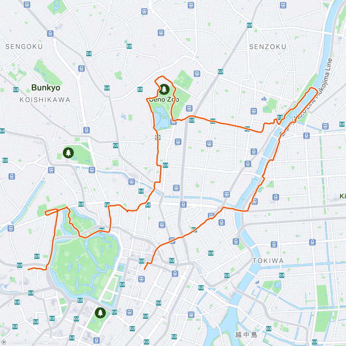 Map of the activity, Boppin around Tokyo