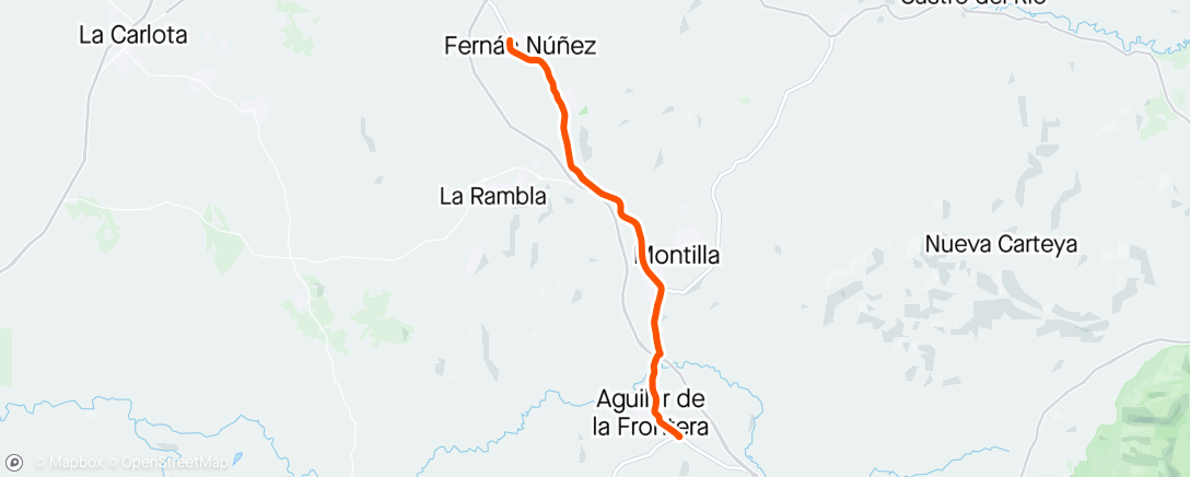 Map of the activity, Ida y vuelta Aguilar (carretera)